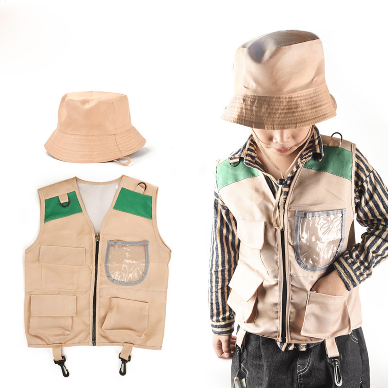 Outdoor Adventure Vest - Kids Explorer hat and vest Costume